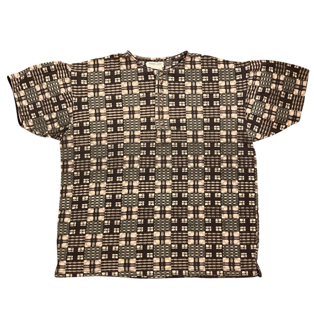 Vintage Point Zero Mens Large Patchwork Pattern S… - image 1